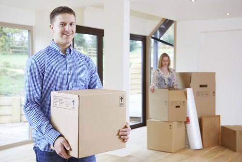 Moving van loading furniture for a UK man with van service