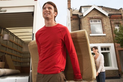 House removals in Newsouthgate with furniture and packed boxes