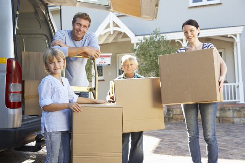 Packed household items ready for transport in Newsouthgate