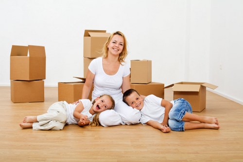 Worker assessing risks before a house move begins